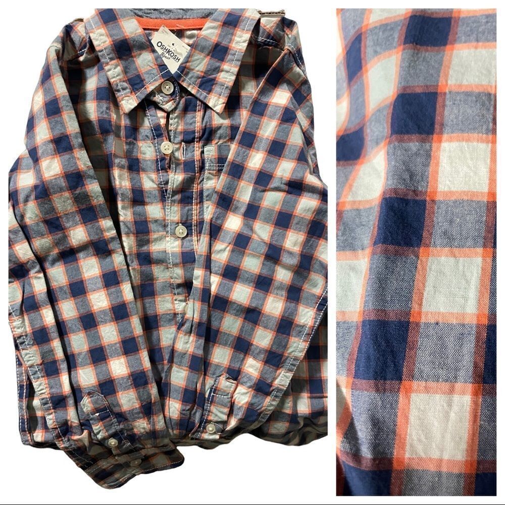 110- OshKosh boys plaid button down shirt.